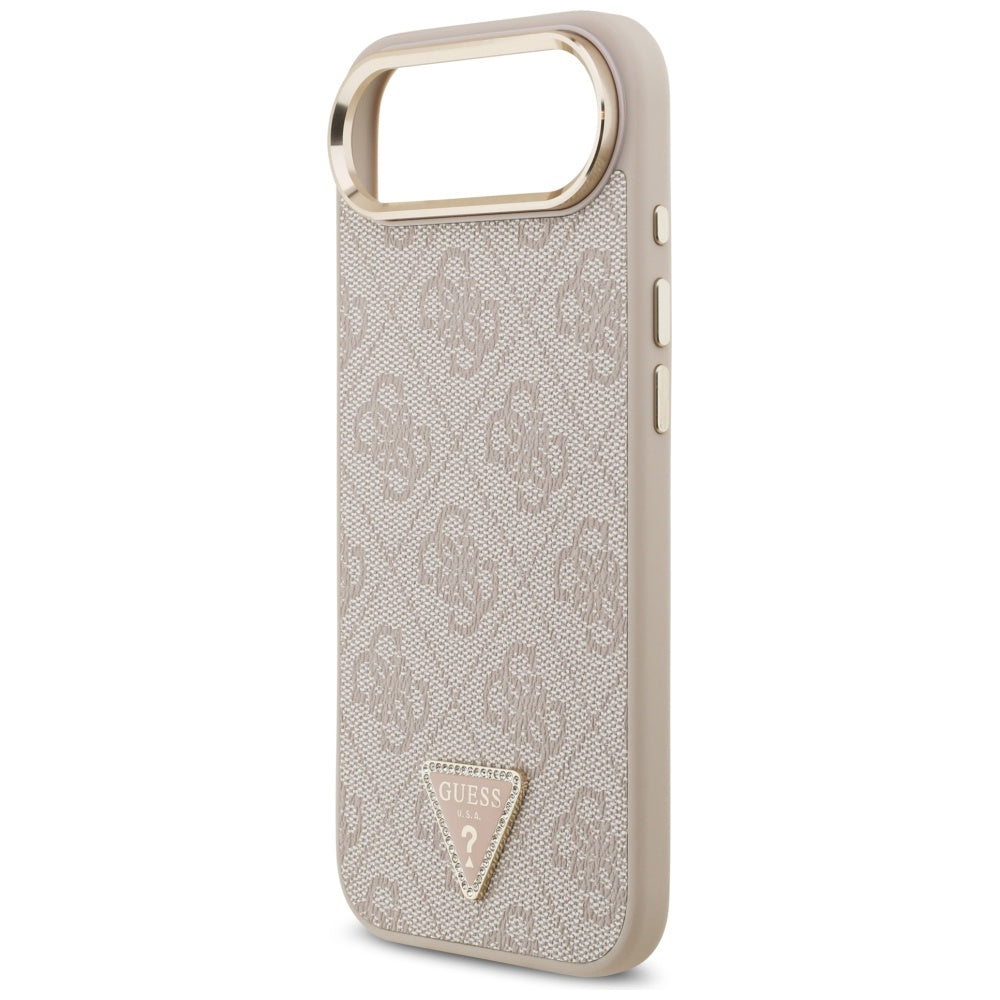 MagSafe futrola za Apple iPhone 17 Air, Guess, 4G Triangle Logo, Zlatno Roza