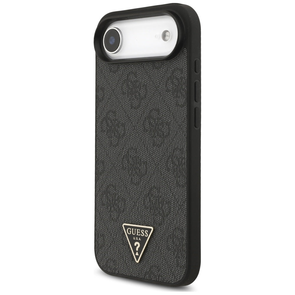 MagSafe futrola za Apple iPhone 17 Air, Guess, 4G Triangle Logo s remenom, Crna