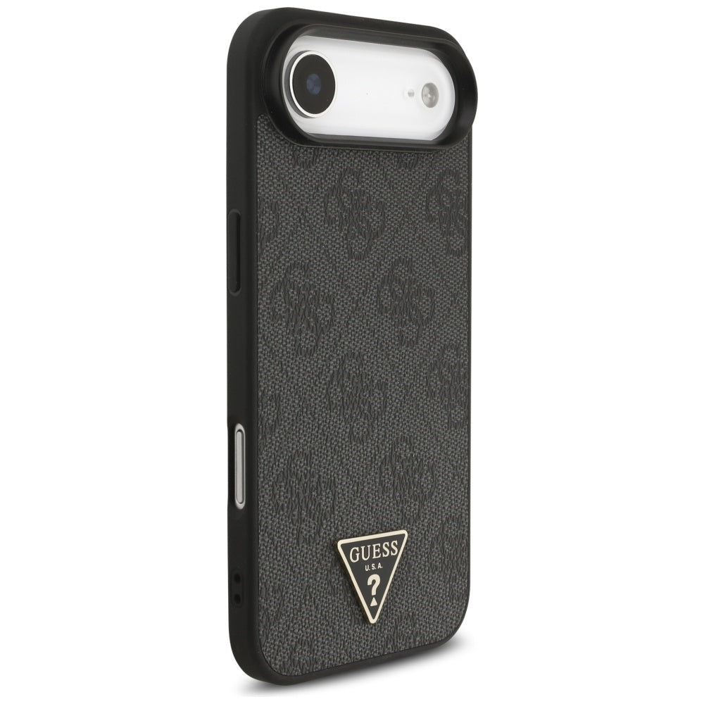 MagSafe futrola za Apple iPhone 17 Air, Guess, 4G Triangle Logo s remenom, Crna