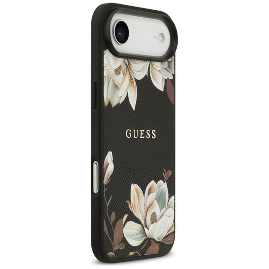 MagSafe futrola za Apple iPhone 17 Air, Guess, Grained Flowers, Crna