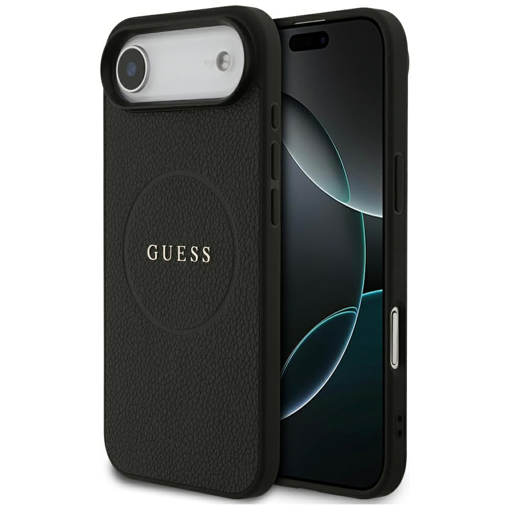 MagSafe futrola za Apple iPhone 17 Air, Guess, Grained Gold Ring, Crna