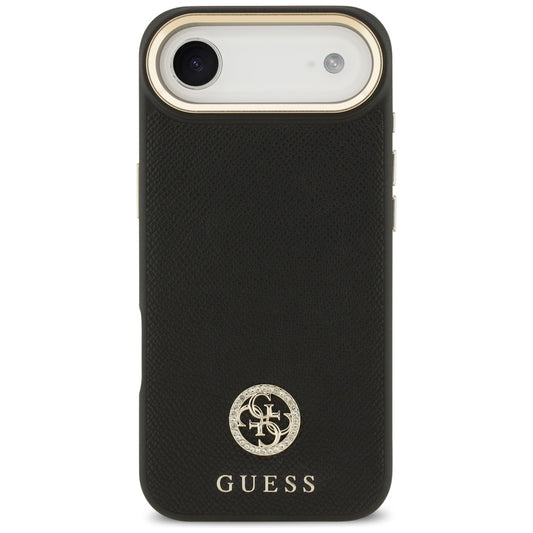 Futrola MagSafe za Apple iPhone 17 Air, Guess, Grained Strass Logo, Crna