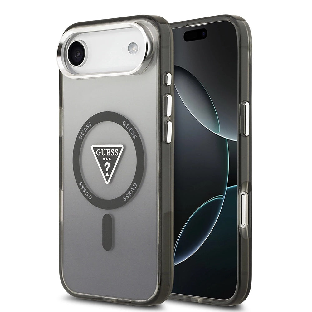 MagSafe futrola za Apple iPhone 17 Air, Guess, IML Gradient Triangle Logo, Crna