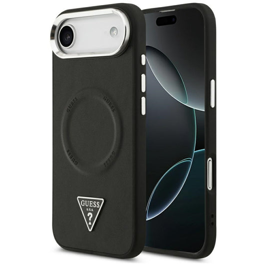 MagSafe futrola za Apple iPhone 17 Air, Guess, Triangle Logo, Crno Srebrna