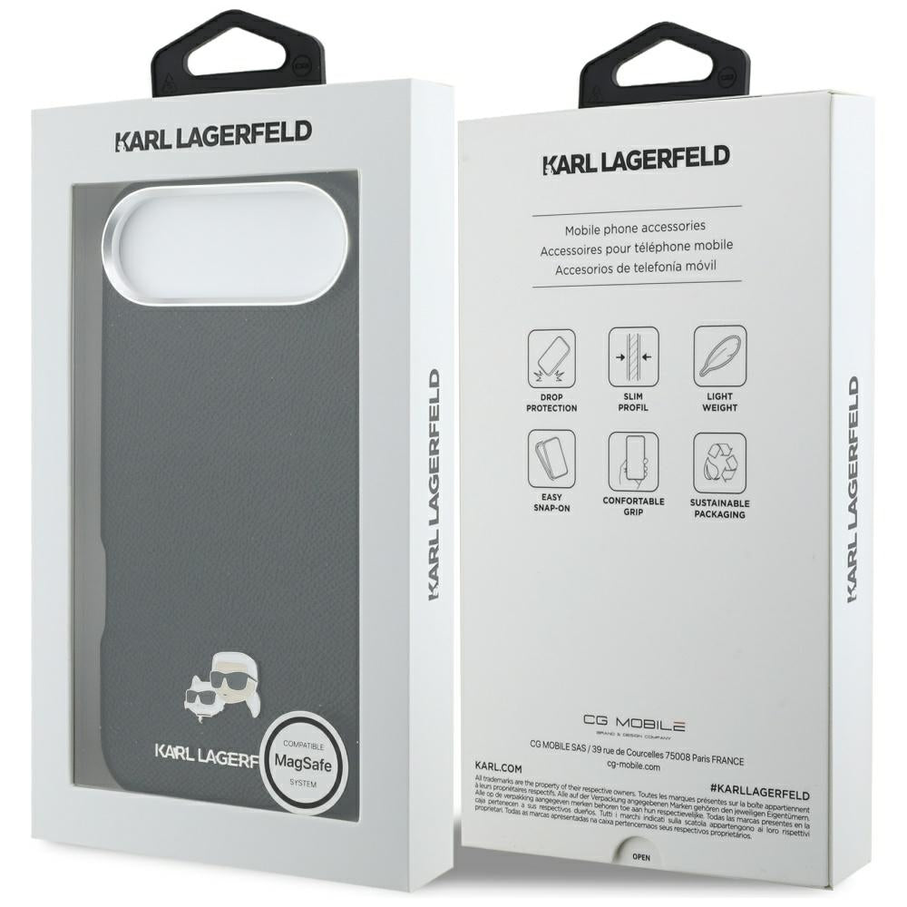 Futrola MagSafe za Apple iPhone 17 Air, Karl Lagerfeld, Karl & Choupette Head's Pin, Crna
