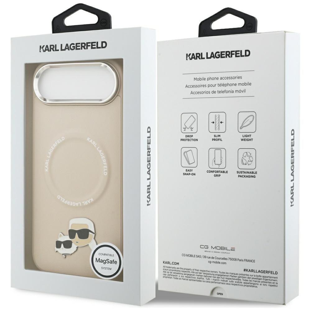 MagSafe futrola za Apple iPhone 17 Air, Karl Lagerfeld, Karl & Choupette Pins, Bež