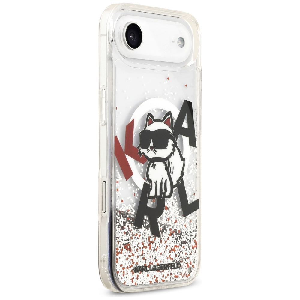 MagSafe futrola za Apple iPhone 17 Air, Karl Lagerfeld, Liquid Glitter Choupette Logo, Prozirna