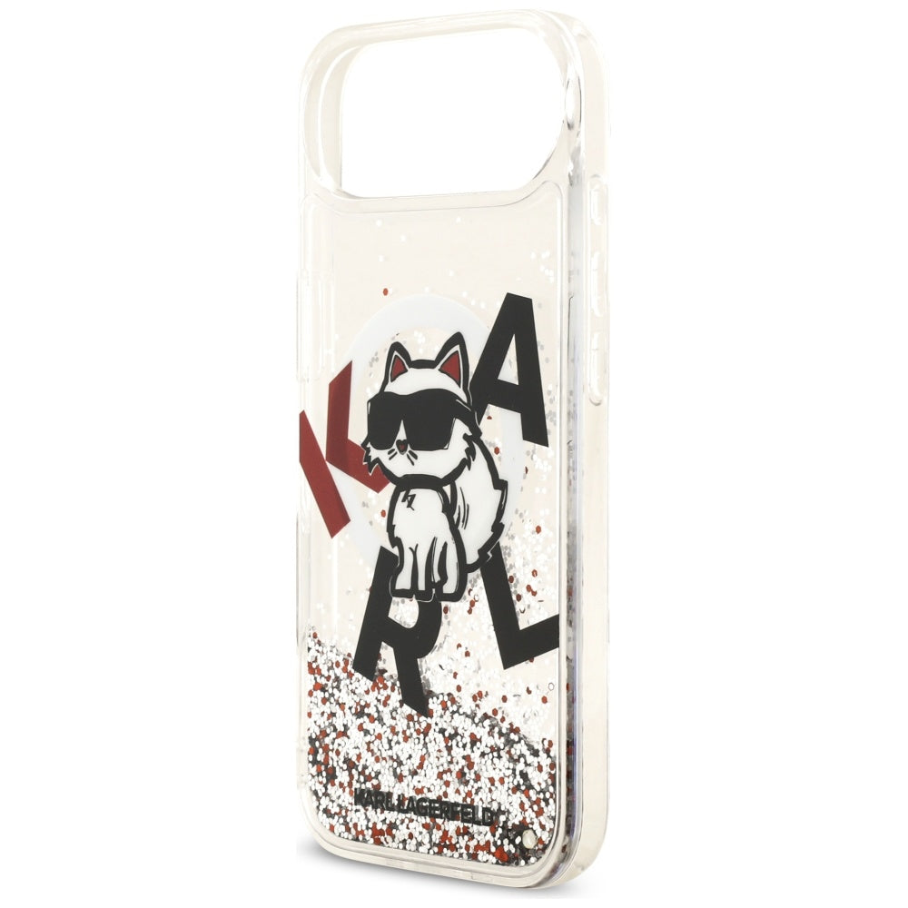 MagSafe futrola za Apple iPhone 17 Air, Karl Lagerfeld, Liquid Glitter Choupette Logo, Prozirna