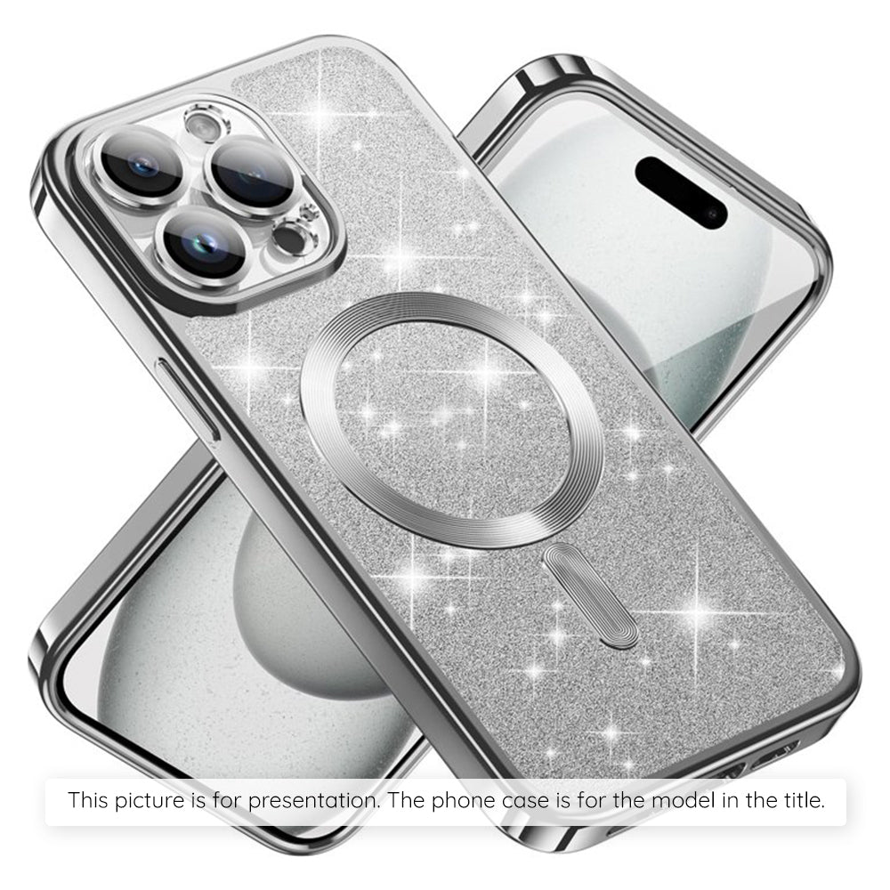 Futrola MagSafe za Apple iPhone 17 Air, Techsuit, Luxury Glitter, Srebrna
