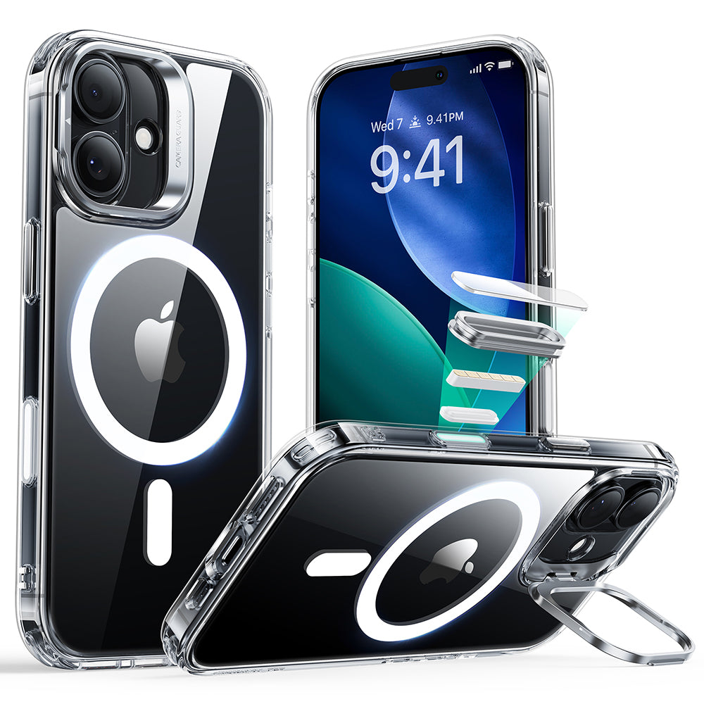 Futrola MagSafe za Apple iPhone 17, ESR, Classic Hybrid Kickstand, Prozirna