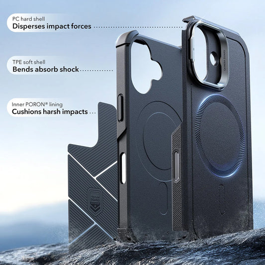 Futrola MagSafe za Apple iPhone 17, ESR, Cyber Armor Kickstand, Crna