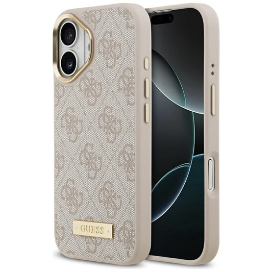 MagSafe futrola za Apple iPhone 17, Guess, 4G Logo Plate, Roza