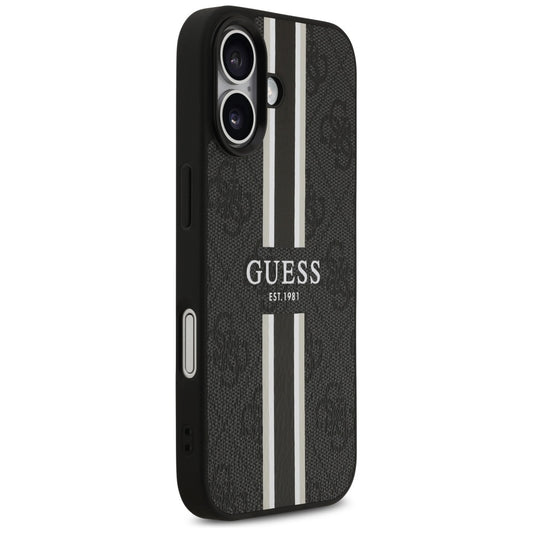MagSafe futrola za Apple iPhone 17, Guess, 4G Printed Stripes, Crna