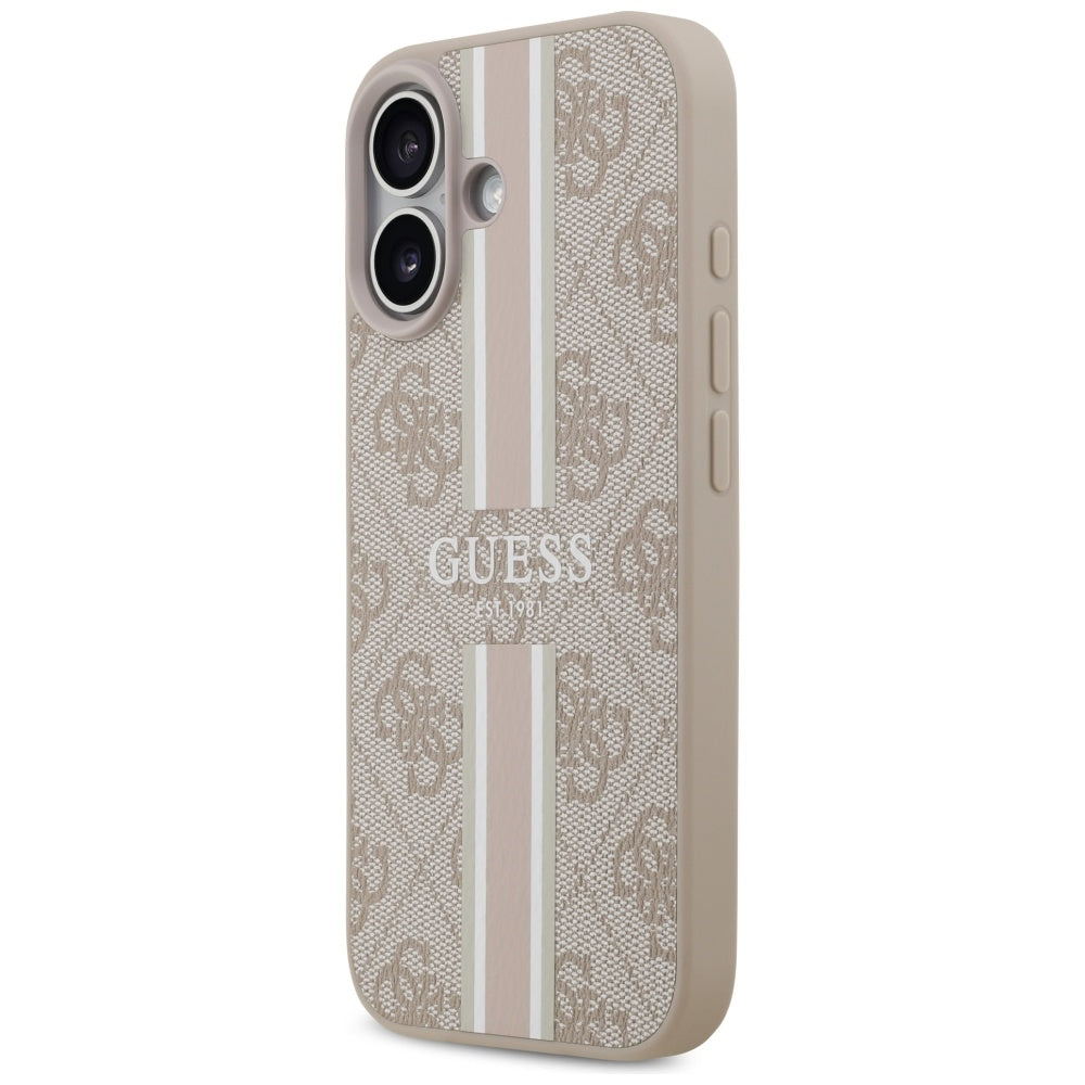 MagSafe futrola za Apple iPhone 17, Guess, 4G Printed Stripes, Roza