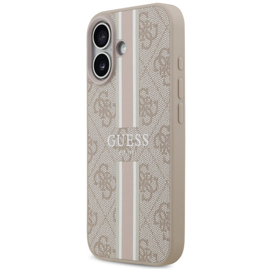 MagSafe futrola za Apple iPhone 17, Guess, 4G Printed Stripes, Roza