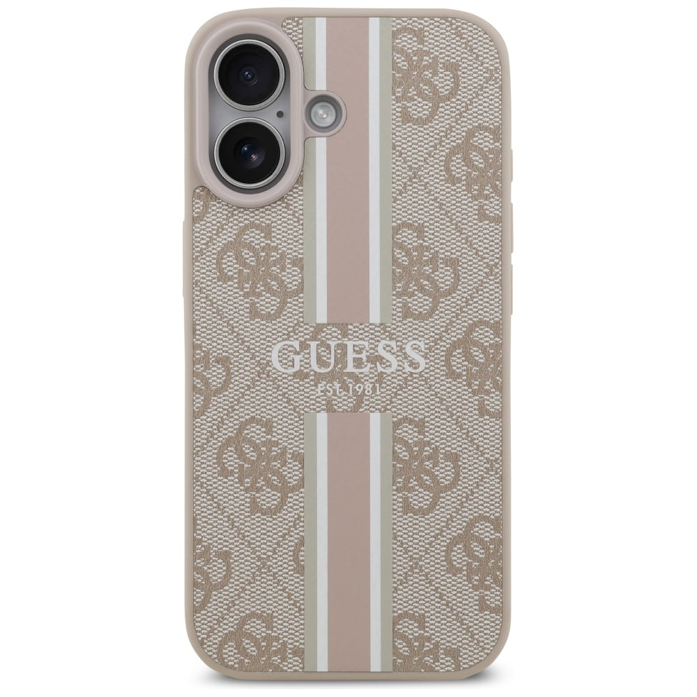 MagSafe futrola za Apple iPhone 17, Guess, 4G Printed Stripes, Roza