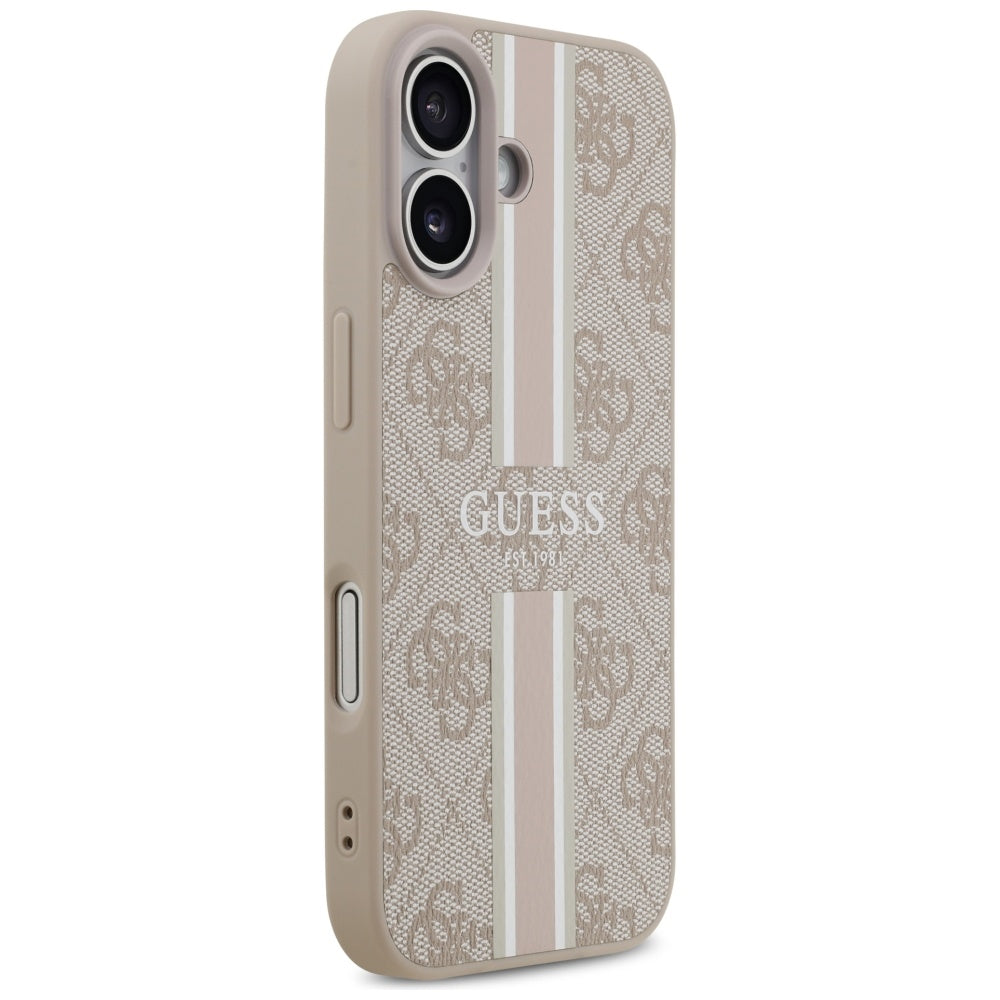 MagSafe futrola za Apple iPhone 17, Guess, 4G Printed Stripes, Roza