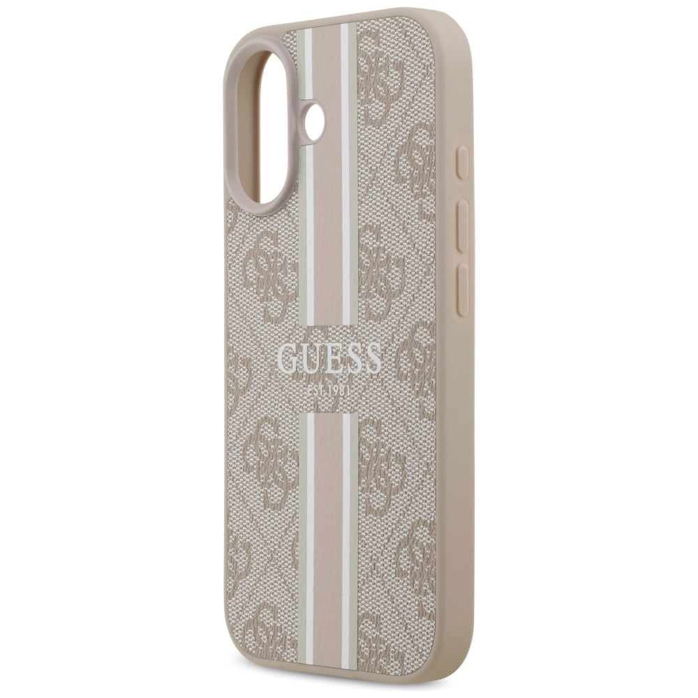 MagSafe futrola za Apple iPhone 17, Guess, 4G Printed Stripes, Roza