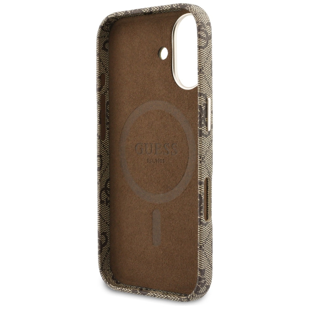 Futrola MagSafe za Apple iPhone 17, Guess, 4G Script Logo, Smeđa