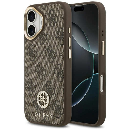 MagSafe futrola za Apple iPhone 17, Guess, 4G Strass Logo, Smeđa