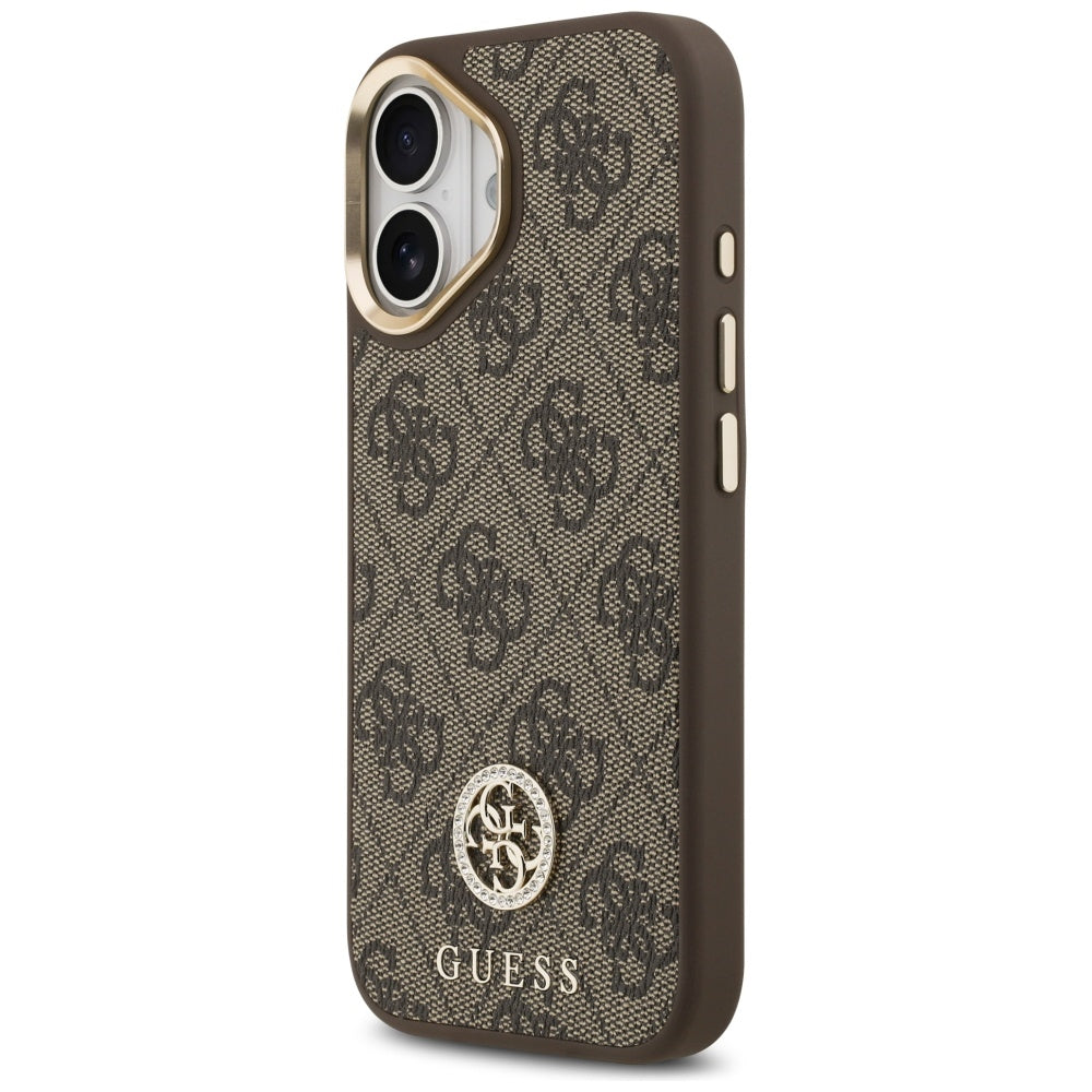 MagSafe futrola za Apple iPhone 17, Guess, 4G Strass Logo, Smeđa