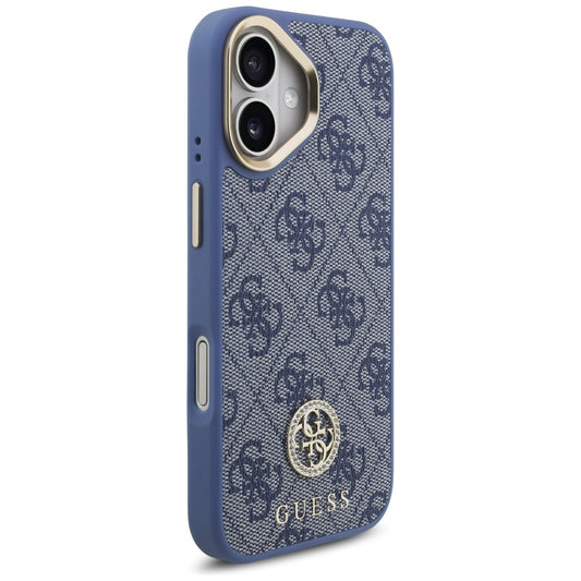 MagSafe futrola za Apple iPhone 17, Guess, 4G Strass Logo with Big Strap, Plava