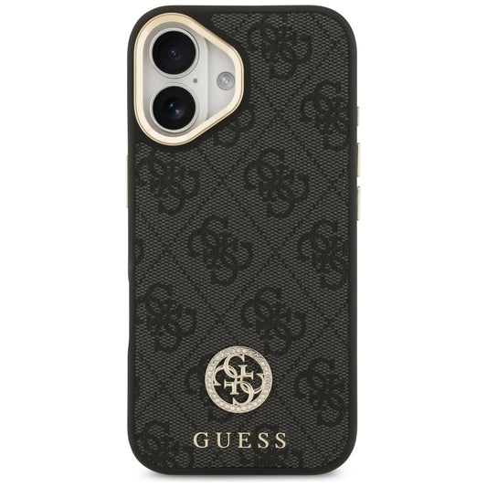 MagSafe futrola za Apple iPhone 17, Guess, 4G Strass Logo with Big Strap, Crna