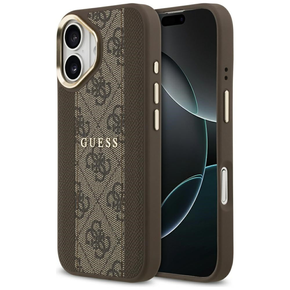 MagSafe futrola za Apple iPhone 17, Guess, 4G Stripe, smeđa