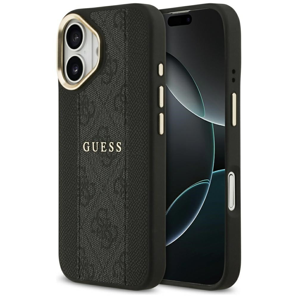 MagSafe futrola za Apple iPhone 17, Guess, 4G Stripe, Crna