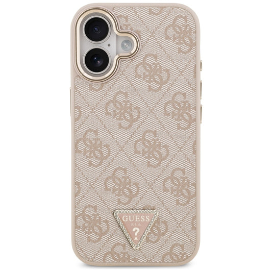 MagSafe futrola za Apple iPhone 17, Guess, 4G Triangle Logo, Zlatno Roza