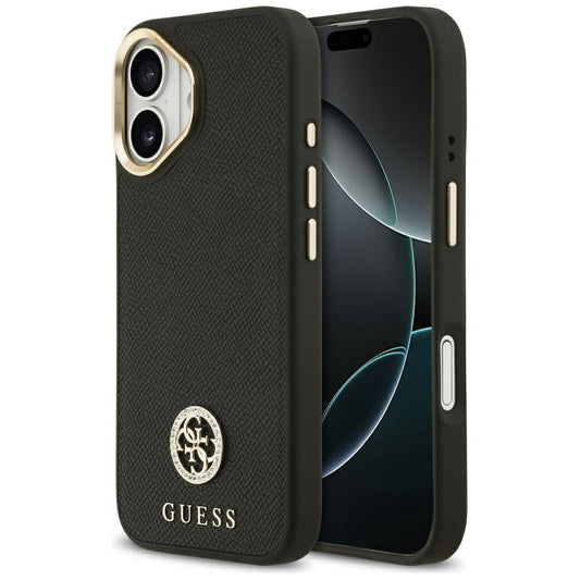 MagSafe torbica za Apple iPhone 17, Guess, Grained Strass Logo, Crna