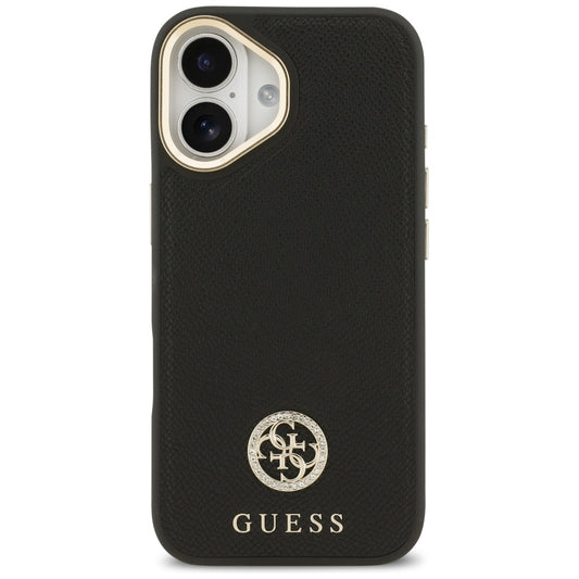 MagSafe torbica za Apple iPhone 17, Guess, Grained Strass Logo, Crna