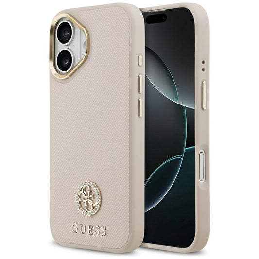 Husa MagSafe za Apple iPhone 17, Guess, Grained Strass Logo, Roza