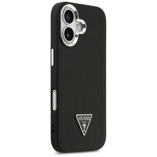 Futrola MagSafe za Apple iPhone 17, Guess, Grained Triangle Logo, Crna
