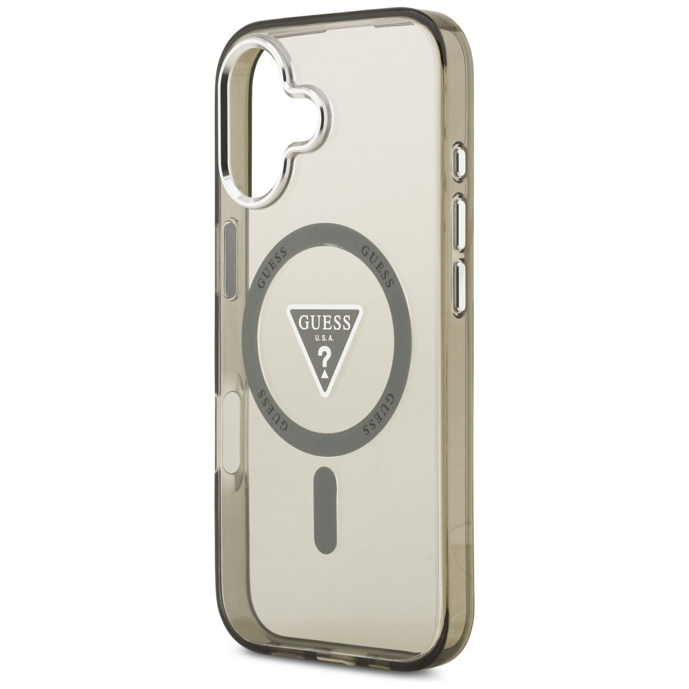 Futrola MagSafe za Apple iPhone 17, Guess, IML Gradient Triangle Logo, Srebrno Kaki