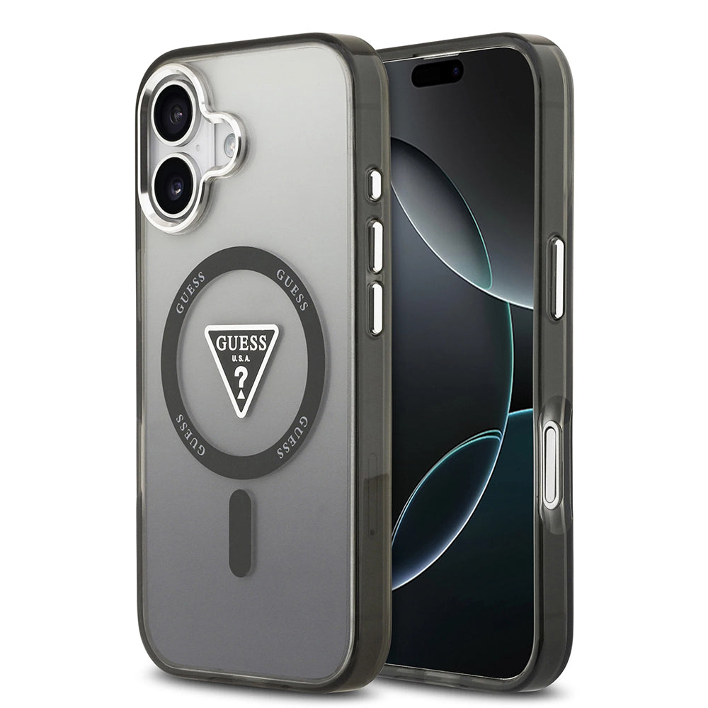 MagSafe futrola za Apple iPhone 17, Guess, IML Gradient Triangle Logo, Crna