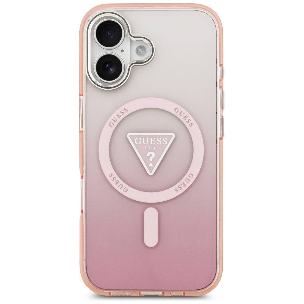 MagSafe futrola za Apple iPhone 17, Guess, IML Gradient Triangle Logo, Roza