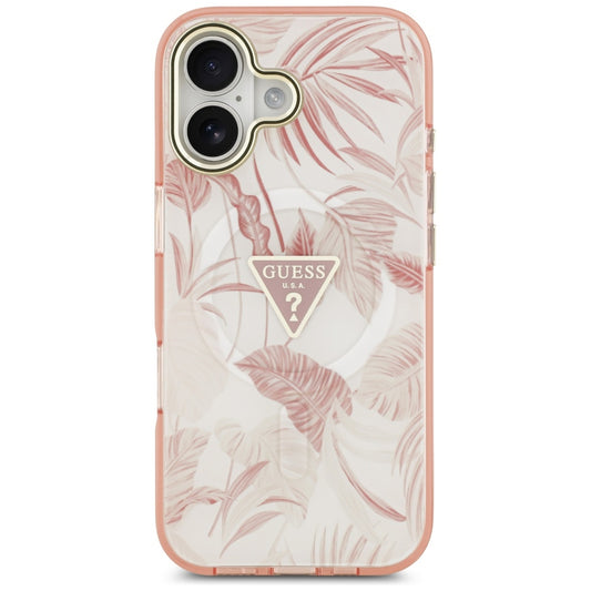 Futrola MagSafe za Apple iPhone 17, Guess, Jungle Tonal Triangle, Roza