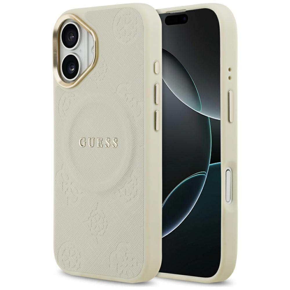 MagSafe torbica za Apple iPhone 17, Guess, Peony Hot Stamp, Bež