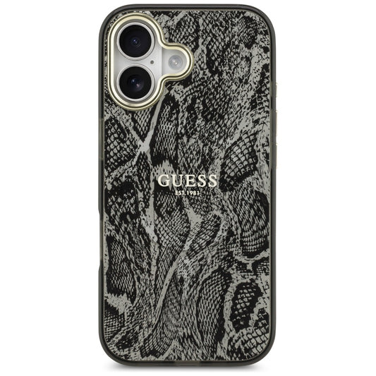 Husa MagSafe za Apple iPhone 17, Guess, uzorak pitona, crna