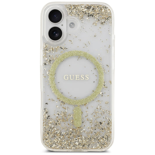 MagSafe torbica za Apple iPhone 17, Guess, Resin Bottom Glitter, Zlatna