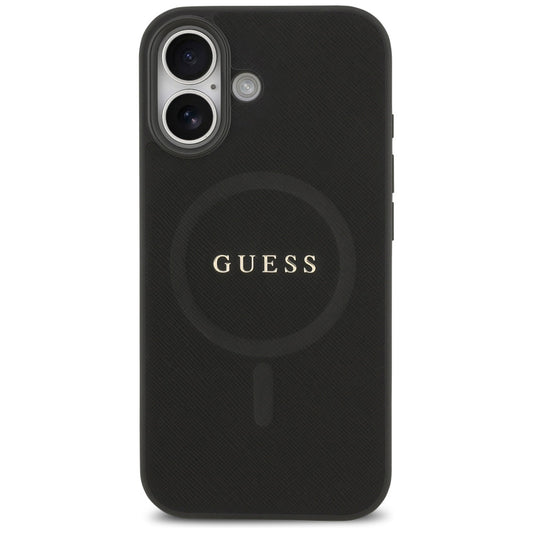 Futrola MagSafe za Apple iPhone 17, Guess, Saffiano Classic Logo, Crna