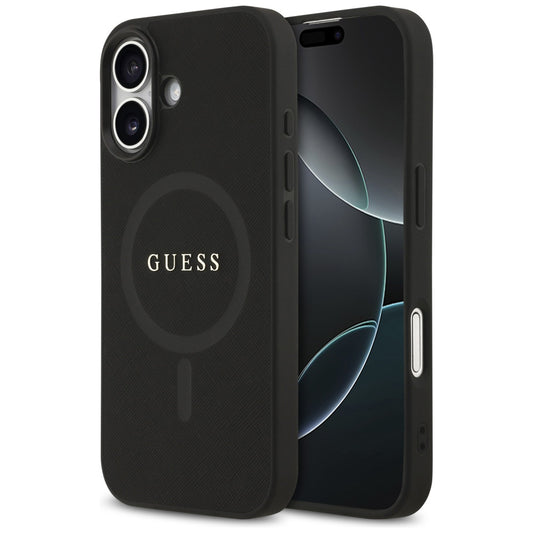 Futrola MagSafe za Apple iPhone 17, Guess, Saffiano Classic Logo, Crna
