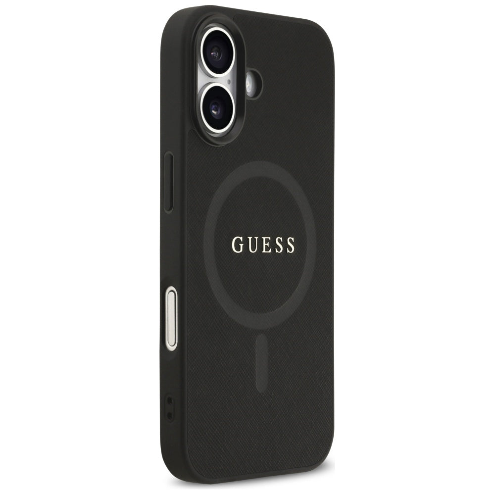 Futrola MagSafe za Apple iPhone 17, Guess, Saffiano Classic Logo, Crna
