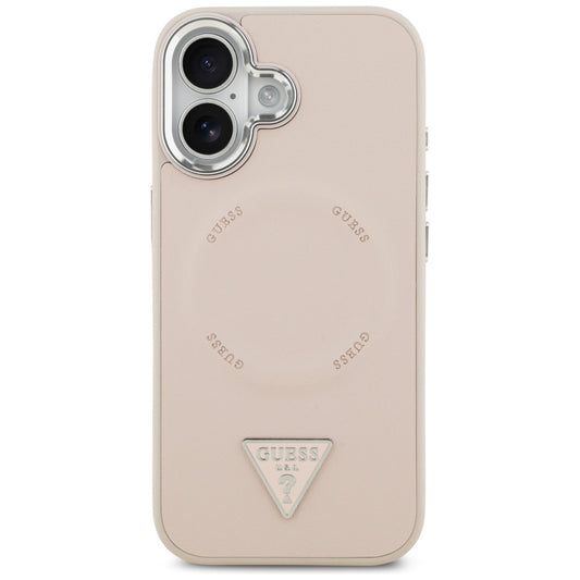 MagSafe futrola za Apple iPhone 17, Guess, Triangle Logo, Srebrno Roza