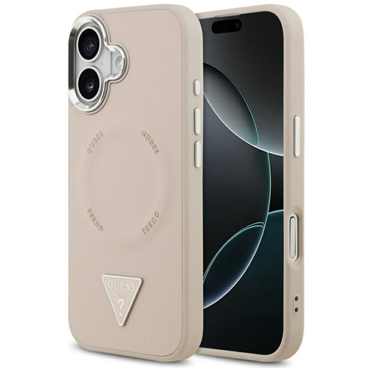 MagSafe futrola za Apple iPhone 17, Guess, Triangle Logo, Srebrno Roza
