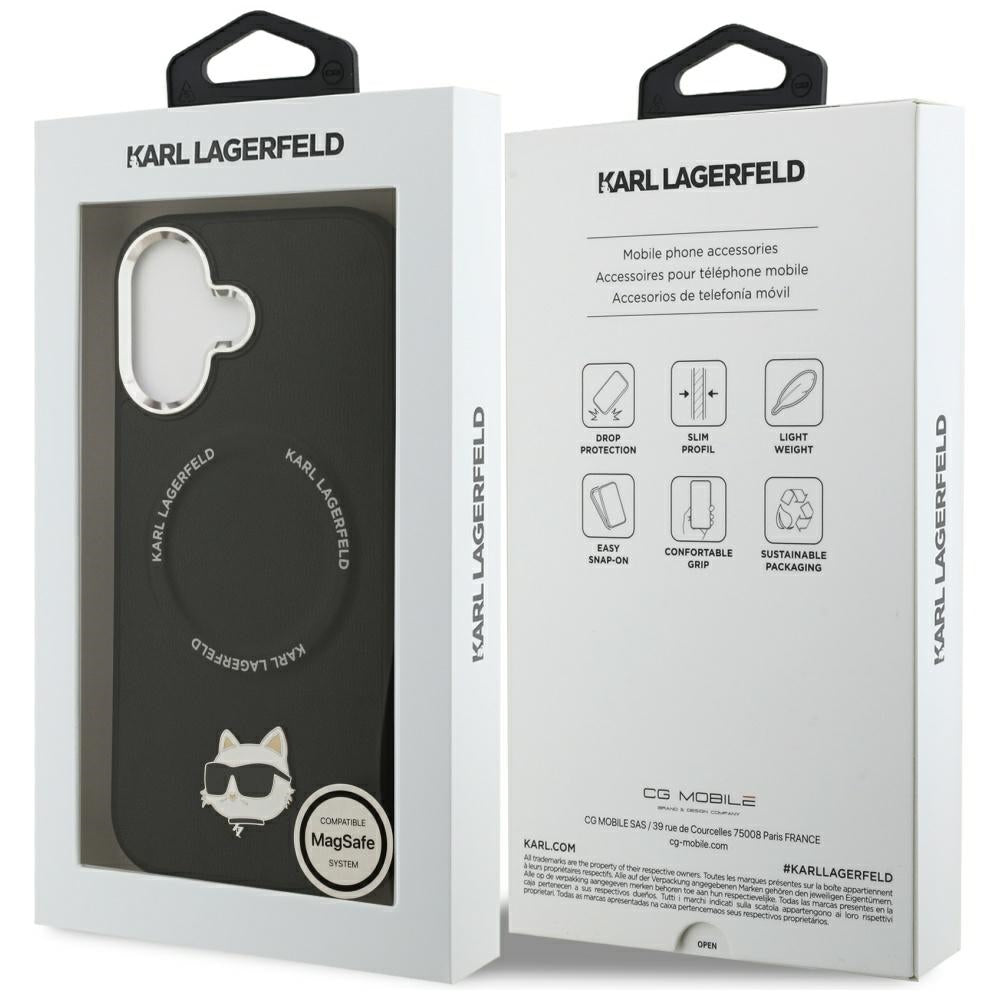 MagSafe futrola za Apple iPhone 17, Karl Lagerfeld, Choupette Pin, Crna