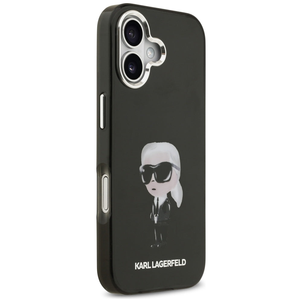 Futrola MagSafe za Apple iPhone 17, Karl Lagerfeld, IML Aquarelle Karl Ikonik, Crna