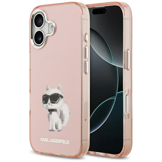 Futrola MagSafe za Apple iPhone 17, Karl Lagerfeld, IML Aquarelle Logo Choupette, Roza