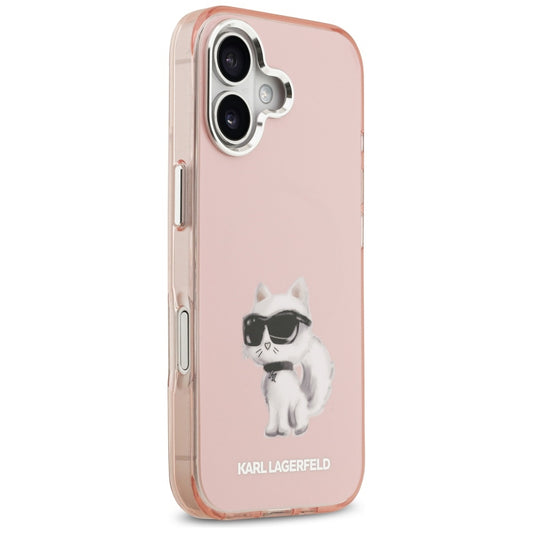 Futrola MagSafe za Apple iPhone 17, Karl Lagerfeld, IML Aquarelle Logo Choupette, Roza